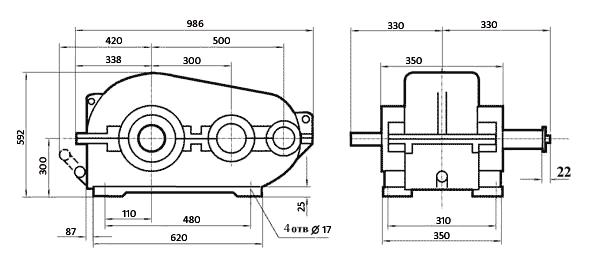 Чертеж редуктора РМ-500